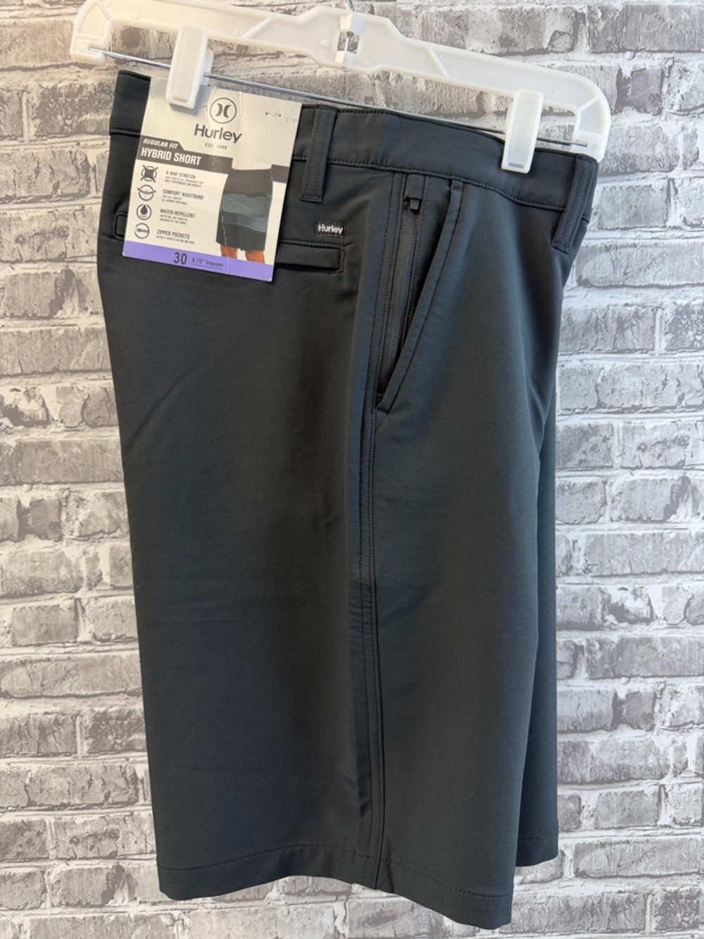 NWT Hurley Men’s Black Hybrid Shorts‎ - Stretch Athletic Fit